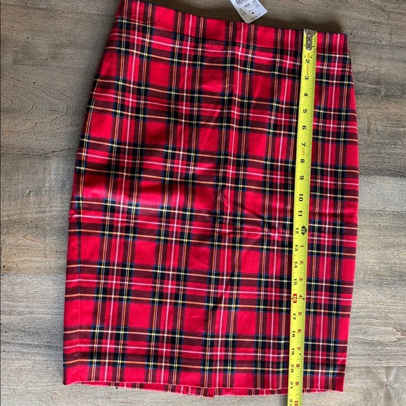 J.Crew Tartan Cotton Sateen Plaid Pencil Skirt - size 00 - Picture 8 of 9